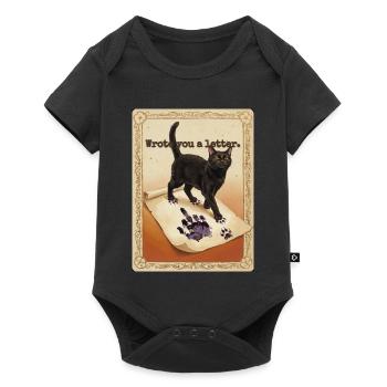 Je t’ai écrit une lettre, chat - Body à manches courtes Premium Bébé - noir - Devant