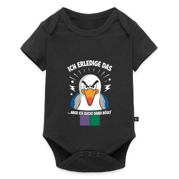 Möwe Ostsee Nordsee Urlaub Bin Da Kann Losgehen - Baby Premium Kurzarmbody - Schwarz - Vorne