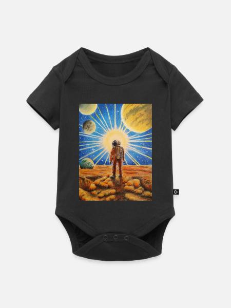 Astronaut auf Mars - Baby Premium Kurzarmbody - Schwarz