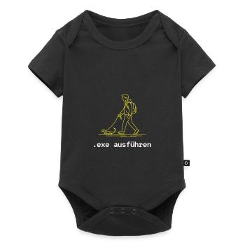 exe ausführen Sys ADMIN Systemadministrator Nerd - Baby Premium Kurzarmbody - Schwarz - Vorne