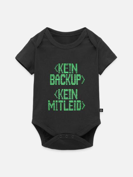 Kein Backup? Kein Mitleid! - Baby Premium Kurzarmbody - Schwarz