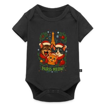 Cats in Paris: Paris Meow - Baby Premium short-sleeve bodysuit - black - Front