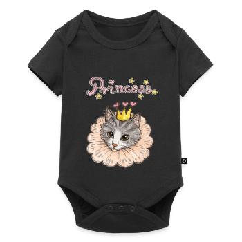 Couronne de la Princesse Chatte - Body à manches courtes Premium Bébé - noir - Devant