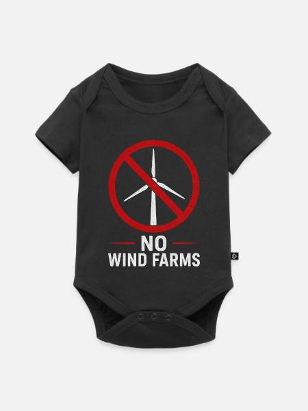 Keine Windparks - Nein zu Windturbinen - Baby Premium Kurzarmbody - Schwarz