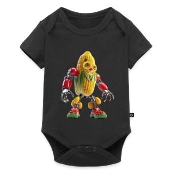 CORN BOT - The Cute Bio-Organic Robot - Baby Premium short-sleeve bodysuit - black - Front