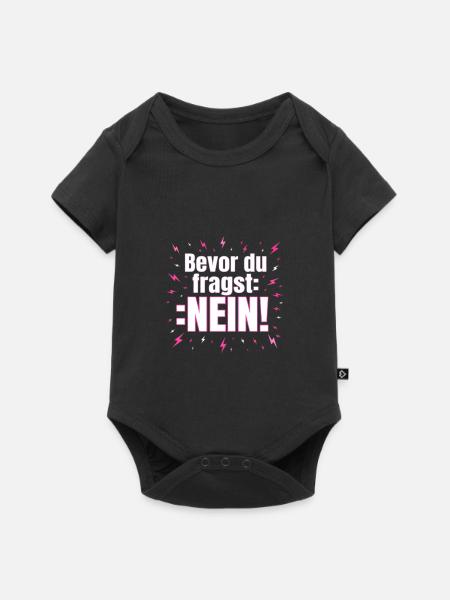 Bevor du Fragst Nein!!! Tshirt - Baby Premium Kurzarmbody - Schwarz
