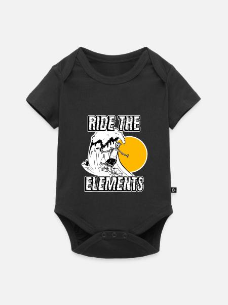 Wellenreiter Skelett - Baby Premium Kurzarmbody - Schwarz