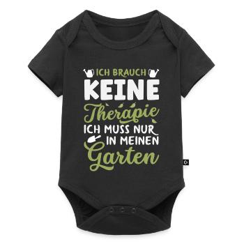 Keine Therapie Mein Garten - Baby Premium Kurzarmbody - Schwarz - Vorne