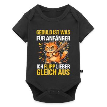 Böse Katze: Geduld ist was für Anfänger - Baby Premium Kurzarmbody - Schwarz - Vorne