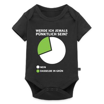 Werde ich pünktlich sein? Diagramm - Baby Premium Kurzarmbody - Schwarz - Vorne