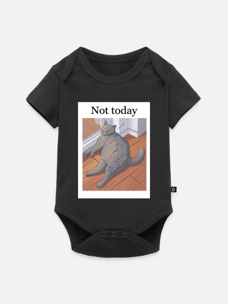 Not today Katze - Baby Premium Kurzarmbody - Schwarz