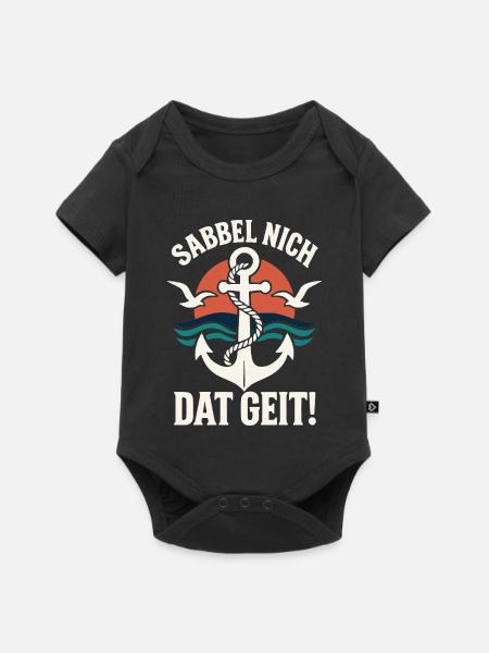 Sabbel nich – Dat geit! Anker Design - Baby Premium Kurzarmbody - Schwarz