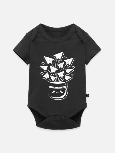 Pfeilstrauß im Topf - Baby Premium Kurzarmbody - Schwarz