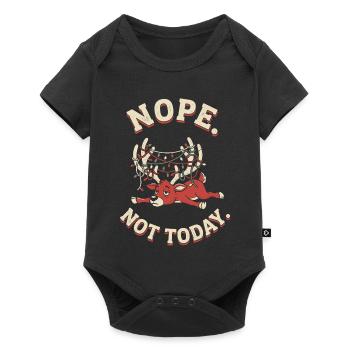 Nope Not Today Rentier Weihnachten - Baby Premium Kurzarmbody - Schwarz - Vorne