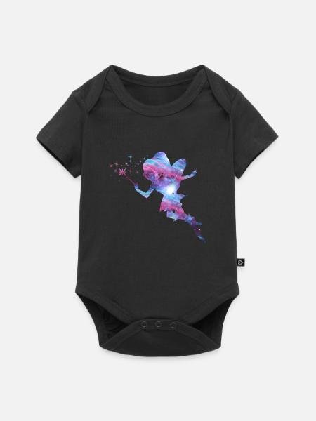 Fee Silhouette gute Fee Elfe Geschenk Märchen - Baby Premium Kurzarmbody - Schwarz