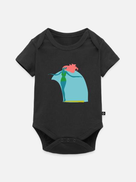 Meerjungfrau aqua - Baby Premium Kurzarmbody - Schwarz