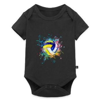 A eau explosion de couleur Splash Design Volleyball - Body à manches courtes Premium Bébé - noir - Devant