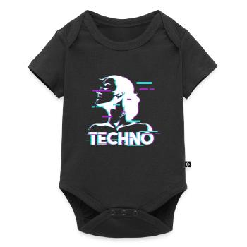 Techno Basse Elektro Musique de danse Raver - Body à manches courtes Premium Bébé - noir - Devant