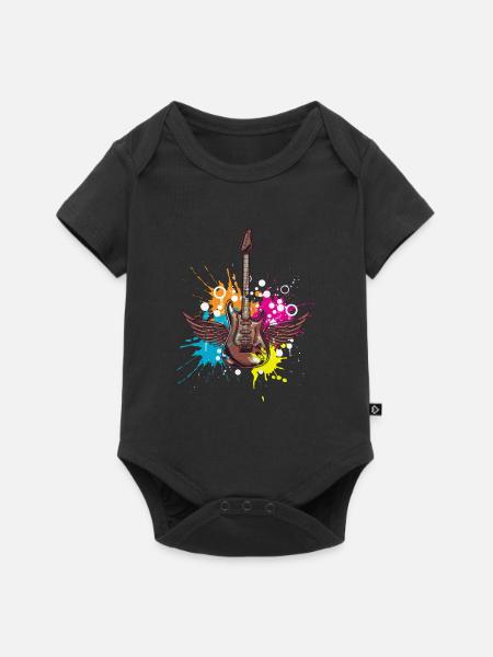 Gitarrist Metall Rock Musiker - Baby Premium Kurzarmbody - Schwarz