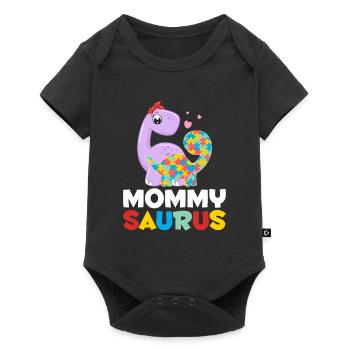 Maman dinosaure enfant autiste mère - Body à manches courtes Premium Bébé - noir - Devant
