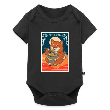 Anime Cat Eats Ramen Japanese Noodles - Baby Premium short-sleeve bodysuit - black - Front
