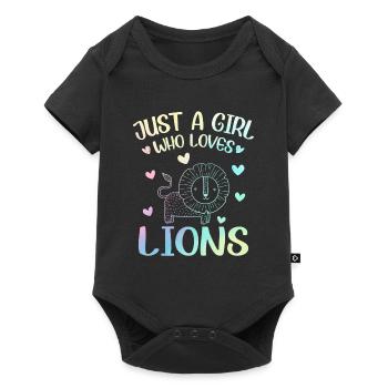Just A Girl Who Loves Lions Lion Fille Lion - Body à manches courtes Premium Bébé - noir - Devant