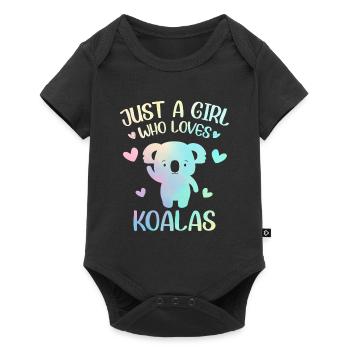 A girl who loves koalas - Baby Premium short-sleeve bodysuit - black - Front