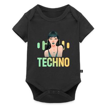 Techno filles musiciens DJ Basse Musique Fan - Body à manches courtes Premium Bébé - noir - Devant
