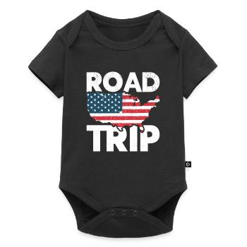 Roadtrip Amerikanischer Reisender USA Reisen - Baby Premium Kurzarmbody - Schwarz - Vorne