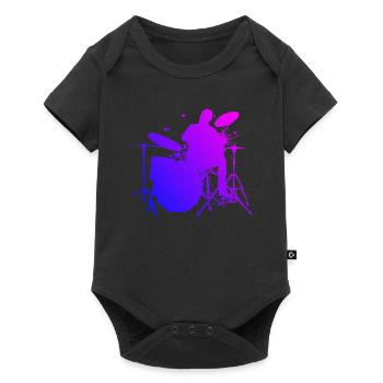 Batteur Homme Batteur Femme Batterie Kit - Body à manches courtes Premium Bébé - noir - Devant