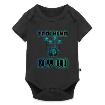 TRAINING MY HI (Menschliche Intelligenz) - Baby Premium Kurzarmbody - Schwarz - Vorne