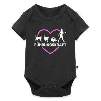 Katzenliebhaberin mit Herz Katze Führungskraft - Baby Premium Kurzarmbody - Schwarz - Vorne