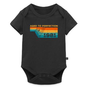 Jahrgang 1981 - Retro 1981 Geburtstagsgeschenk - Baby Premium Kurzarmbody - Schwarz - Vorne