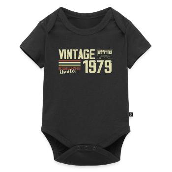 1979 Vintage Rétro Cadeau D'anniversaire 1979 - Body à manches courtes Premium Bébé - noir - Devant