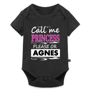 Ich heiße Agnes bin Agnes Prinzessin Geschenkidee - Baby Premium Kurzarmbody - Schwarz - Vorne