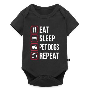 Eat Slepp Pet dog Repeat - Baby Premium short-sleeve bodysuit - black - Front