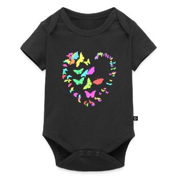 Heart made of butterflies - uni - Baby Premium short-sleeve bodysuit - black - Front