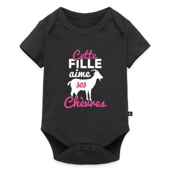 This girl loves her goats - Baby Premium short-sleeve bodysuit - black - Front