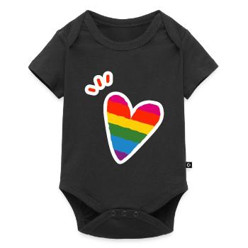 LGBTQ Coeur Pride Égalité lgbtq+ - Body à manches courtes Premium Bébé - noir - Devant