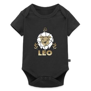 Leo-Status - Baby Premium Kurzarmbody - Schwarz - Vorne