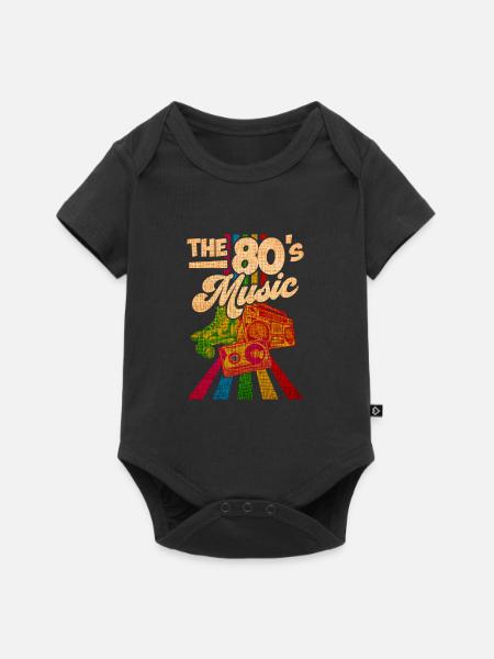 80er Jahre Lied - Baby Premium Kurzarmbody - Schwarz