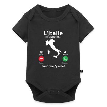 L'italie m'appelle faut que j'y aille! - Body à manches courtes Premium Bébé - noir - Devant