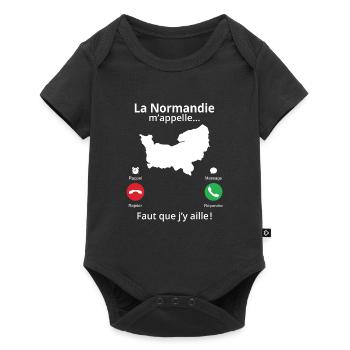 La Normandie m'appelle faut que j'y aille! - Body à manches courtes Premium Bébé - noir - Devant