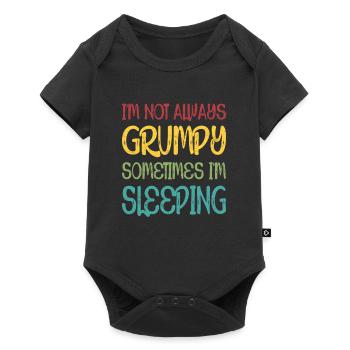 Ich bin nicht immer mürrisch, manchmal schlafe ich - Baby Premium Kurzarmbody - Schwarz - Vorne