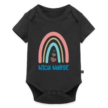 NICU Nurse - Rainbow Heart - Baby Premium short-sleeve bodysuit - black - Front