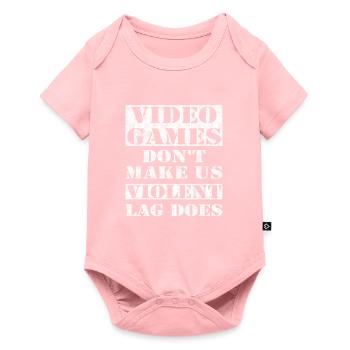 Les jeux vidéo ne font pas de nous un décalage violent - Body à manches courtes Premium Bébé - rose - Devant