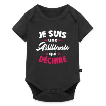 Je suis une assistante qui déchire - Body à manches courtes Premium Bébé - noir - Devant