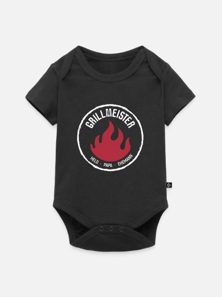 Grillmeister - Held Papa Ehemann - Baby Premium Kurzarmbody - Schwarz