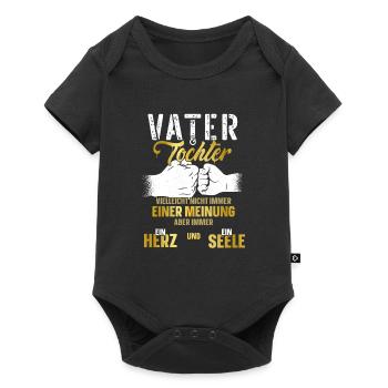Vater & Tochter - Herz und Seele - Baby Premium Kurzarmbody - Schwarz - Vorne