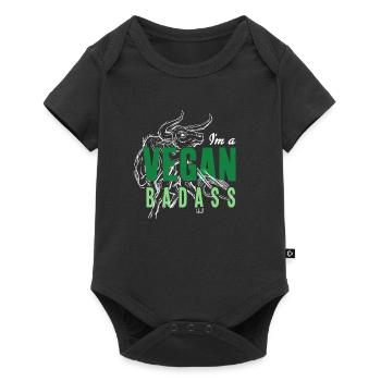Vegan Badass - Tierliebe, Tierschutz & Vegan - Baby Premium Kurzarmbody - Schwarz - Vorne